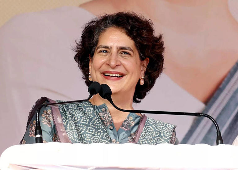 At Haryana rally, Priyanka Gandhi says, “throw out” BJP government: “They insulted farmers, athletes, youth”